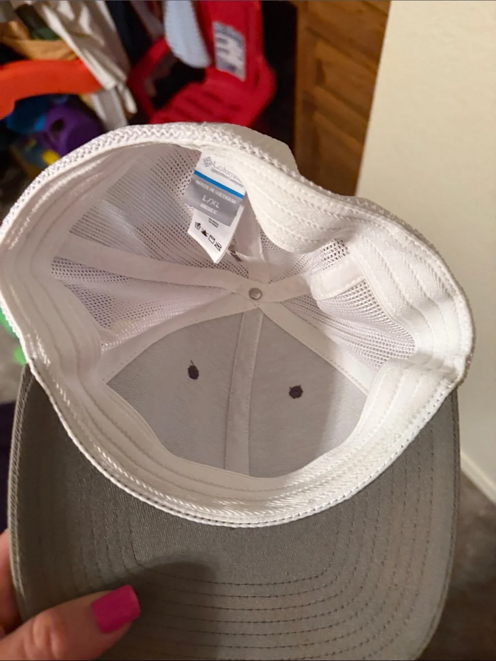 Columbia Olive Green and White PFG Trucker Hat